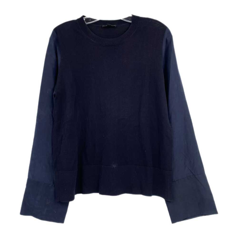 COS Navy Blue Silk Knit Blouse | Size S